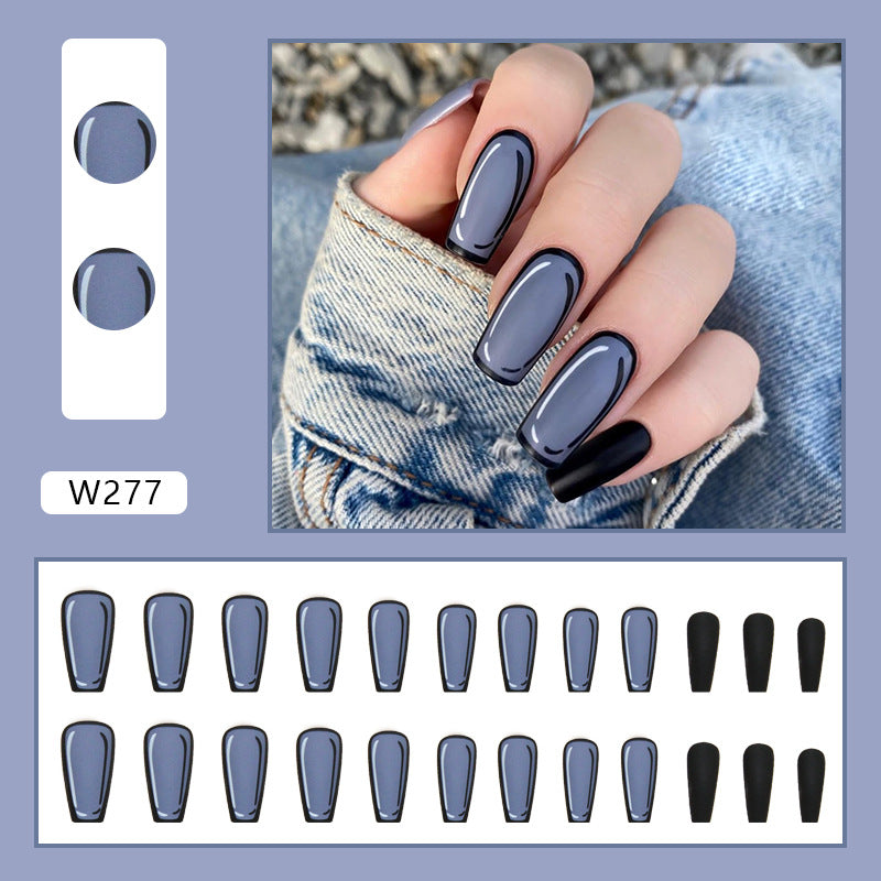 Foreign Trade Elegant White Wear Armor Fashion Ins Style Nail Sticker Fake Nails 24 Pieces Boxed