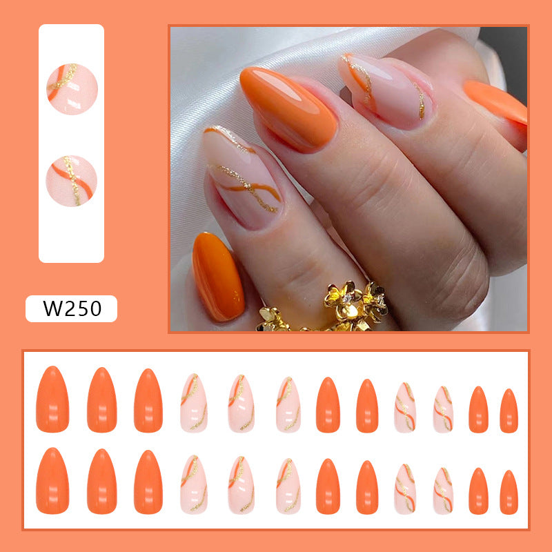 Foreign Trade Elegant White Wear Armor Fashion Ins Style Nail Sticker Fake Nails 24 Pieces Boxed