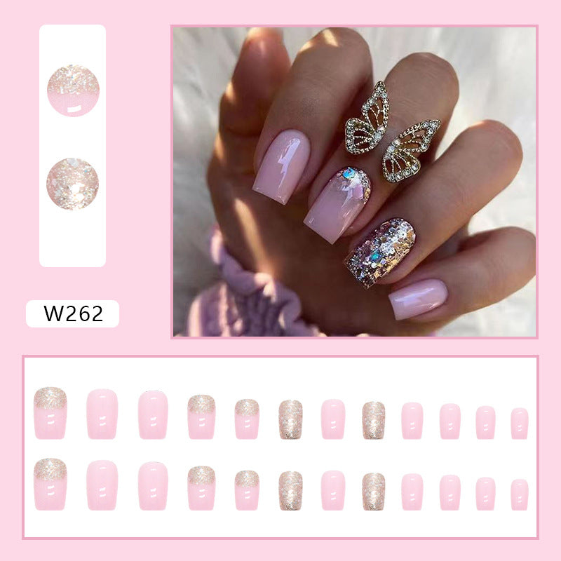 Foreign Trade Elegant White Wear Armor Fashion Ins Style Nail Sticker Fake Nails 24 Pieces Boxed