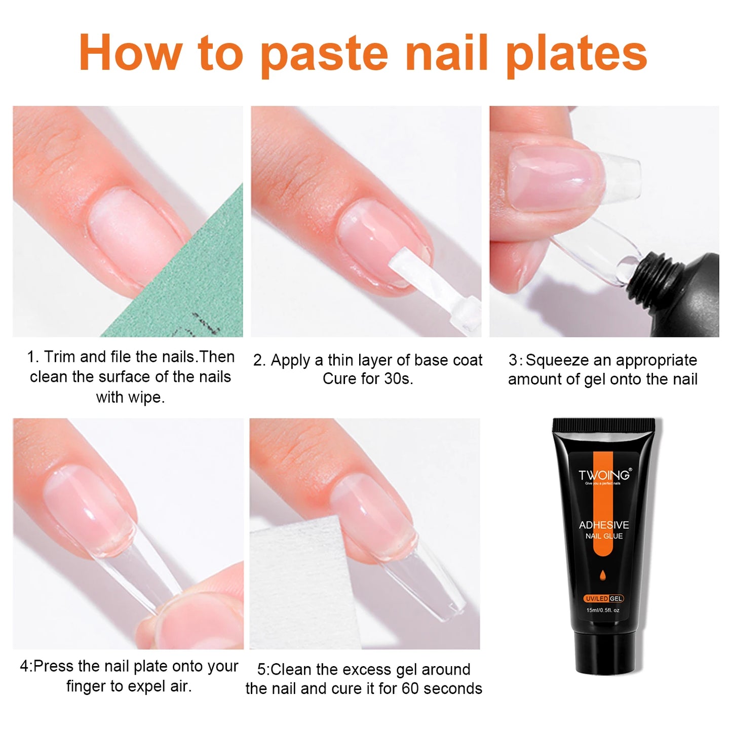 Nail Tips Glue Gel Strong Adhesive Nail Glue For False Nail Tips And Press On Nails DIY Rhinestone And Resin Gem For Nail Art