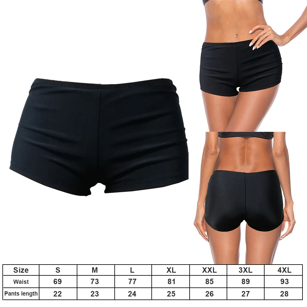 Women’s Boxer Swimming Trunks Plus Size Conservative Black Swimming Trunks for Women Fashionable Comfortable Women Swimsuit