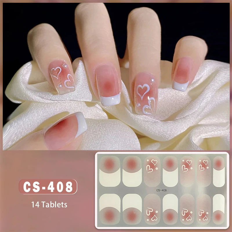 Full Cover Wraps Fast Gel Nail Sticker Soild Nail Gel Wraps Adhesive Press on Nails Nail Decal Sticker for Nails Manicure Decor