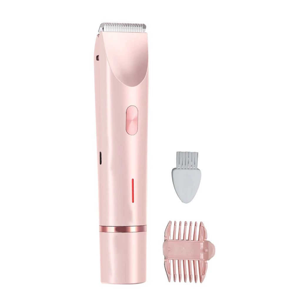 Electric Razors for Women 2in1 Bikini Trimmer Facial Mustache Shavers for Ladies Body Underarms Legs Portable Painless Epilator