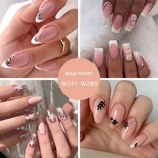 Foreign Trade Elegant White Wear Armor Fashion Ins Style Nail Sticker Fake Nails 24 Pieces Boxed