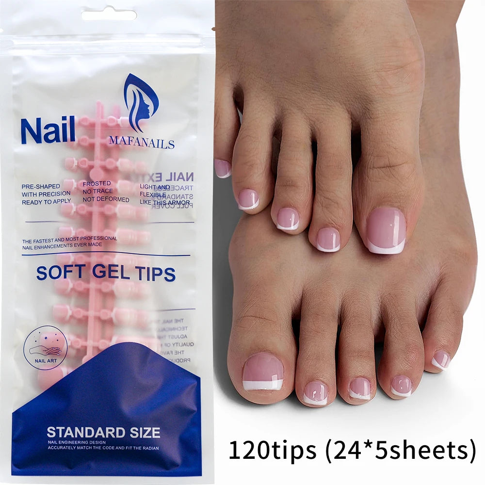 100PCS Short Square False Toenail Tips Full Cover White Artificial Fake Toenail Acrylic Foot Nail Art Tip Press on Toe Extension