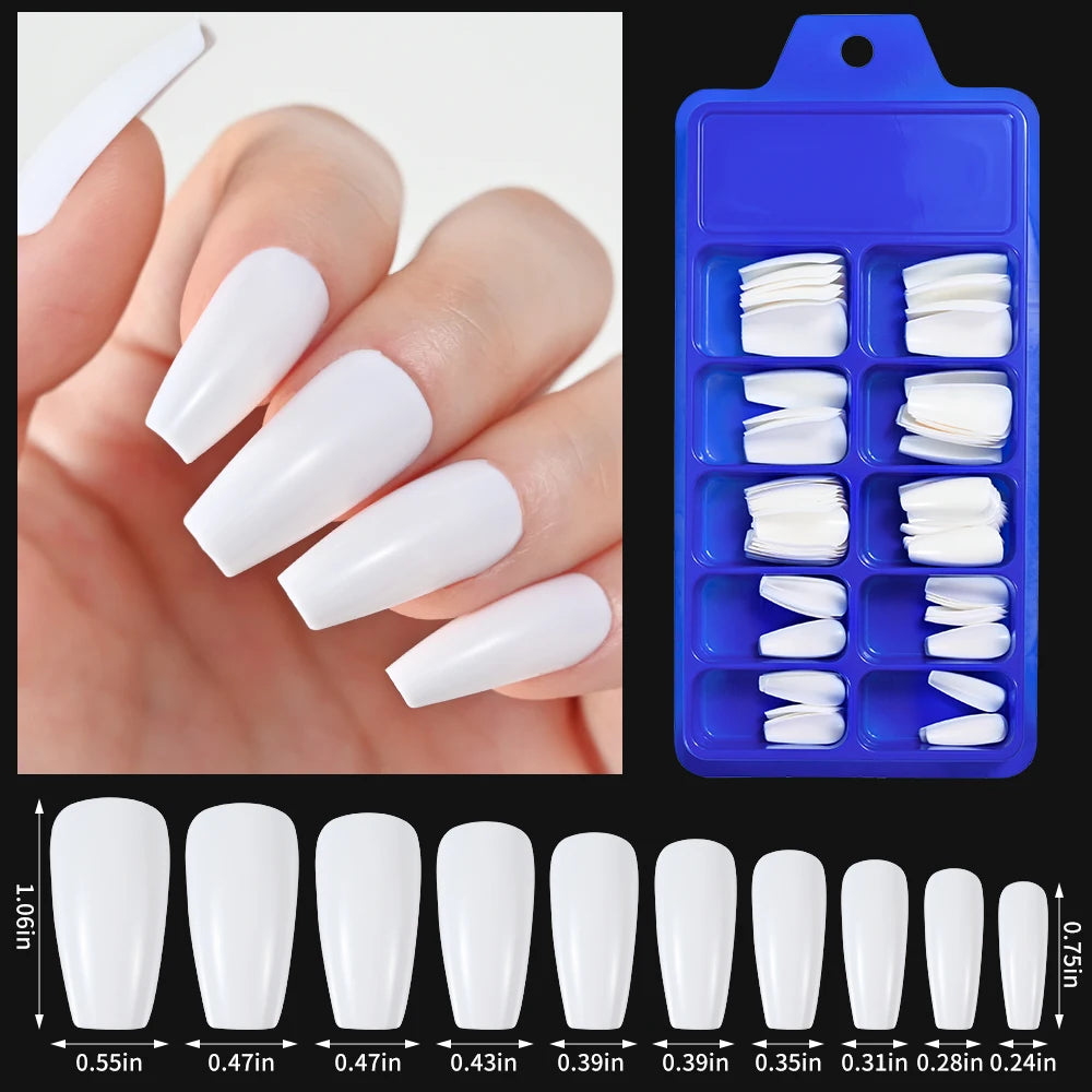 100PCS Short Square False Toenail Tips Full Cover White Artificial Fake Toenail Acrylic Foot Nail Art Tip Press on Toe Extension