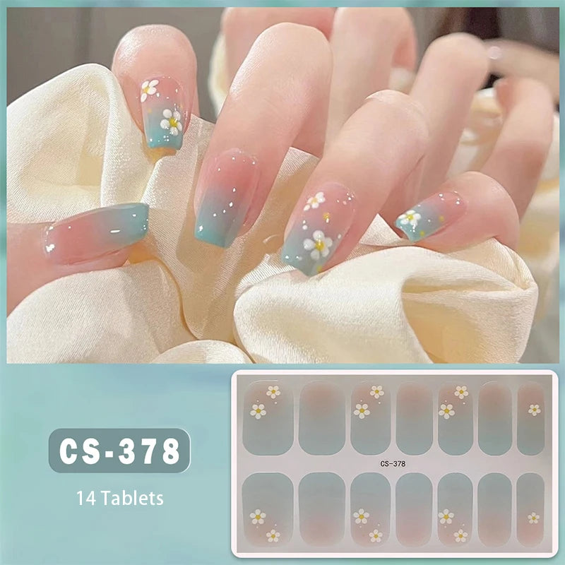 Full Cover Wraps Fast Gel Nail Sticker Soild Nail Gel Wraps Adhesive Press on Nails Nail Decal Sticker for Nails Manicure Decor