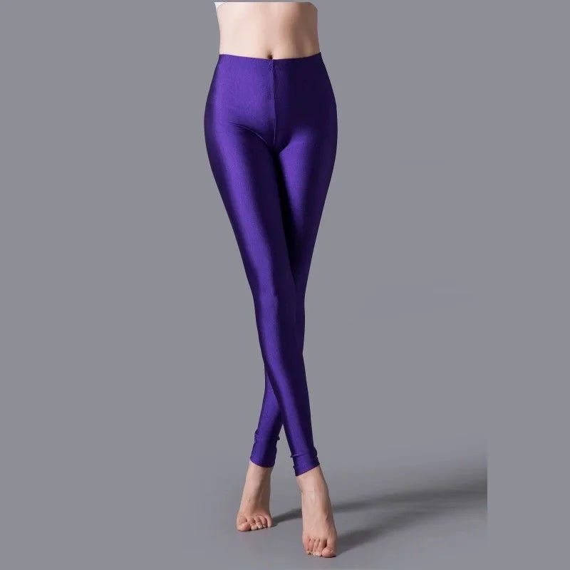 High Elastic Skinny Leggings Pencil Pants Slim Plus Size Trousers Shiny Yoga Pant For Female Sexy Skin Friendly Tight Legging