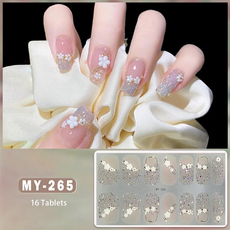 Full Cover Wraps Fast Gel Nail Sticker Soild Nail Gel Wraps Adhesive Press on Nails Nail Decal Sticker for Nails Manicure Decor