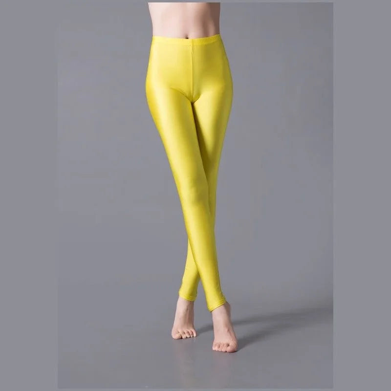 High Elastic Skinny Leggings Pencil Pants Slim Plus Size Trousers Shiny Yoga Pant For Female Sexy Skin Friendly Tight Legging