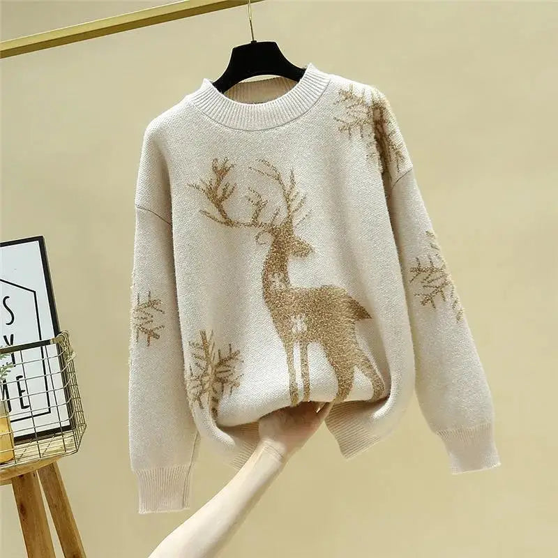 Autumn Winter New Long Sleeve Knitting Pullovers O-Neck All-match Loose Plus Size Sweet Sweaters Fashion Casual Women Clothing