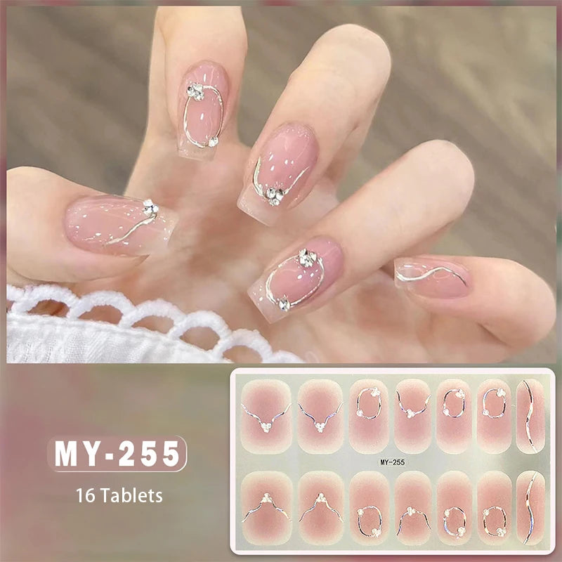 Full Cover Wraps Fast Gel Nail Sticker Soild Nail Gel Wraps Adhesive Press on Nails Nail Decal Sticker for Nails Manicure Decor