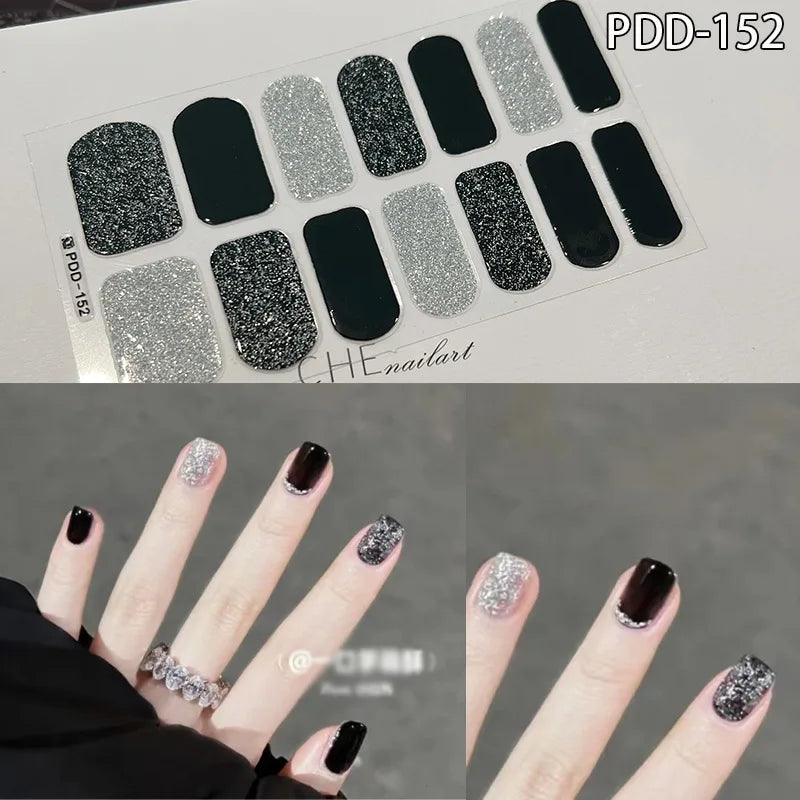 Full Cover Wraps Fast Gel Nail Sticker Soild Nail Gel Wraps Adhesive Press on Nails Nail Decal Sticker for Nails Manicure Decor